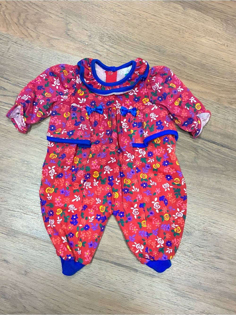 Healthtex Vintage 0-5M Floral Footless Romper Knit Cotton Blend Snap Multicolor